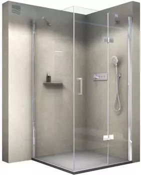 Bernstein DX403 Eckdusche 8mm ESG Nano Echtglas, Dreht&uuml;r, 120x90cm, Einbau rechts (DX403)