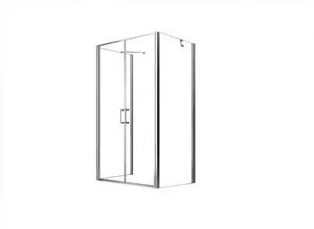 Glaszentrum Hagen Mille U-Duschkabine 80x80x195cm ESG Glas inkl. Tasse & Siphon (GH-204163-8080-DS)