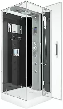 AcquaVapore D38-03R0 Komplettdusche 80x80cm, ESG-Sicherheitsglas, schwarz (D38-03R0)