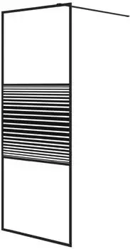 vidaXL Duschwand f&uuml;r begehbare Dusche, ESG-Glas klar, schwarz, 80x195cm (152145)
