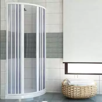 Pinto Scorpione Duschkabine 80x80cm, PVC, zentrale Halbkreisöffnung