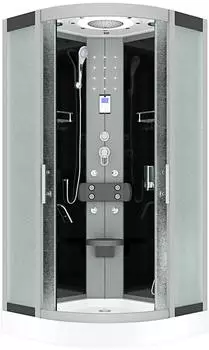 AcquaVapore D58-03M0-EC Komplettdusche 80x80cm, ESG-Sicherheitsglas, schwarz (D58-03M0-EC)