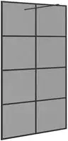 vidaXL Walk-in Duschwand Schwarz 115 x 195 cm Geh&auml;rtetes Glas