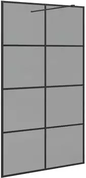 vidaXL Walk-in Duschwand schwarz 115x195cm, gehärtetes Glas