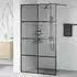 vidaXL Walk-in Duschwand schwarz 115x195cm, gehärtetes Glas