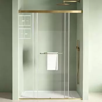 Mai & Mai Teramo67K Duscht&uuml;r Doppelschiebet&uuml;r 8mm ESG Nano 100x195cm gold (Teramo67K)