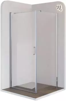 i-flair Hellen Duschkabine Fronteinstieg mit Klapptür, ESG Sicherheitsglas, 190cm