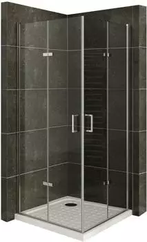 i-flair Matilde Eckduschkabine mit Falttüren, 6mm ESG Sicherheitsglas, 80x110cm (DK11)