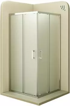 i-flair Diana Eckdusche mit Schiebet&uuml;ren, satiniertes ESG-Glas 6mm, 70x70cm