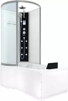 AcquaVapore K50-R01-WP Whirlpool-Duschkabine mit Wanne 100x170cm, ESG-Sicherheitsglas, wei&szlig; (K50-R01-WP)