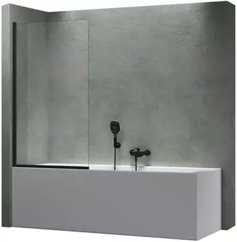 Mai & Mai Cortona201 Badewannen-Duschwand 80x140cm, ESG-Glas mit Nano-Versiegelung, schwarz (Cortona201)