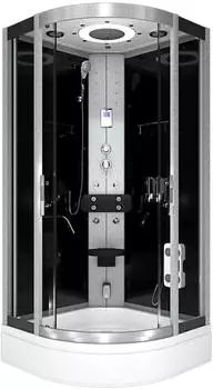 AcquaVapore D58-63T2 Dampfduschkabine mit Sauna, 100x100cm, schwarz, Glas (D58-63T2)