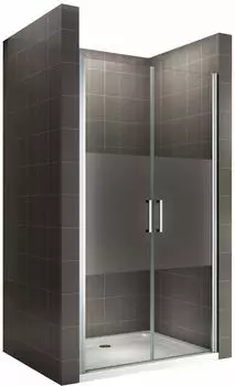 i-flair LARA Duschtür Doppelflügeltür, 6mm ESG teilsatiniert, 101x185cm