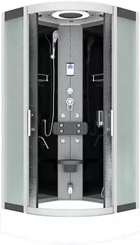 AcquaVapore D58-63M2 Dampfduschkabine mit Sauna 100x100cm, schwarz, ESG-Glas (D58-63M2)