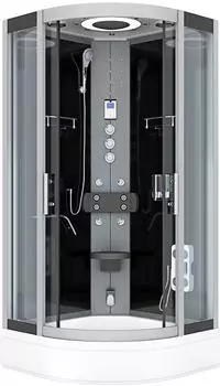 AcquaVapore D58-63T3-EC Dampfduschkabine dreieckig 100x100cm, schwarz, ESG-Glas (D58-63T3-EC)