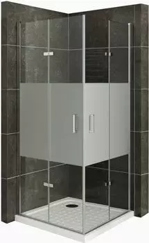 i-flair Matilde Eckduschkabine Falttür, teilsatiniertes ESG 6mm, 120x95x180cm (DK13)