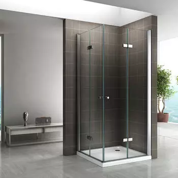 i-flair EMMA Eckdusche Faltt&uuml;r 70x80x180cm, 6mm ESG Klarglas, silber (DK99)