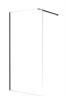 Glasdeals TIPO Walk-In Duschwand, Glas, schwarz, 120x200cm (3766)
