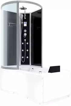 AcquaVapore K50-R31-WP Whirlpool-Duschkabine mit Wanne 100x170cm, schwarz (K50-R31-WP)
