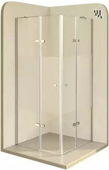 i-flair ALICE Eckeinstieg-Duschkabine Klappt&uuml;ren, 6mm ESG teilsatiniert, 80x120cm, 180cm H&ouml;he
