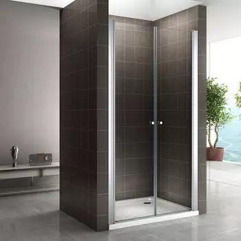 i-flair Lima Duschtür mit Pendeltüren, ESG-Glas 6mm, 132-136x195cm