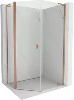 Mexen Mist L asymmetrische Duschkabine 80x100cm, gebürstetes Kupfer (8A8L-080-100-65-00)