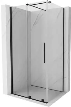 Mexen Velar Schiebetür-Duschabtrennung 90x110cm, transparent, schwarz (871-090-110-01-70)