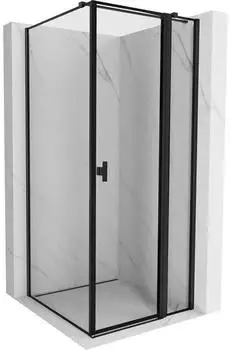 Mexen Mist T Eckdusche, drehbar rechts, 90x90cm, schwarz (8A4T-090-090-70-70-P)