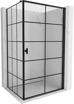 Mexen Mist-B Duschkabine 80x70cm, schwarz, Anschlagtür rechts (8A2T-080-070-70-77-P)