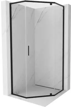 Mexen Exo-R fünfeckige Duschkabine mit Schwingtür, transparent, schwarz, 80x80cm (812-080-080-70-00)