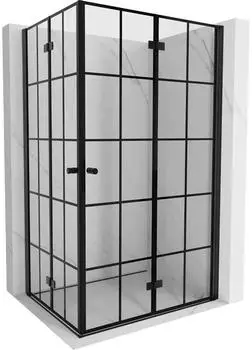 Mexen Mist-F Duo Duschkabine faltbar 75x100cm, schwarz (8A6-075L-100P-70-77)