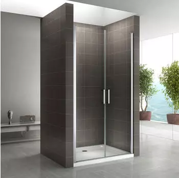 i-flair LARA Doppelduschtür Nische, 92x185cm, 6mm ESG Klarglas (LARA)