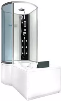 AcquaVapore K50-R01-WP-EC Duschkabine mit Whirlpool-Wanne 100x170cm, weiß (K50-R01-WP-EC)
