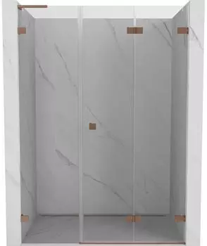 Mexen Lunar-F L Falttür Duschabtrennung rechts 110cm, gebürstetes Kupfer, 8mm Glas (836SL-110-050-65-00-P)