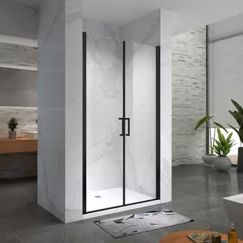 i-flair Lara BLACK Duschtür Pendeltür, 68-71x180cm, 6mm ESG-Glas