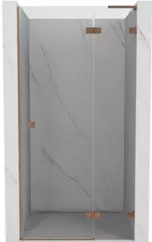 Mexen Lunar L Duschdrehtür rechts 125cm, transparent, gebürstetes Kupfer (834L-125-000-65-00-P)
