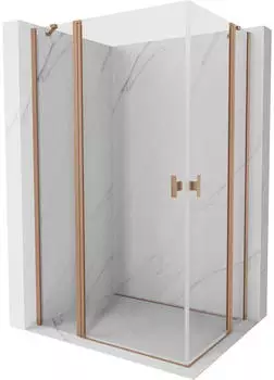 Mexen Mist Duo Duschkabine mit Drehtür 100x95cm, transparent, gebürstetes Kupfer (8A4-100-095-65-00)