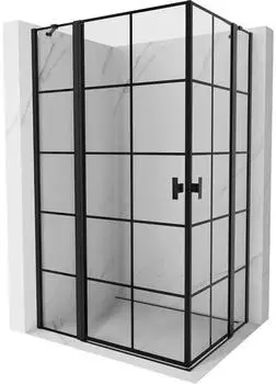 Mexen Mist Duo Duschkabine mit Drehtür 100x90cm, schwarzes Gitter (8A4-100L-090P-70-77)