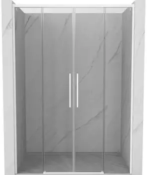 Mexen Rox Duo Schiebeduschtür 140cm, transparent, weiß (8C2-140-002-20-00)