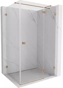 Mexen Lunar T Duschkabine Schwenktür rechts 125x110cm, transparent, kupfer-gebürstet (834T-125-110-65-00-P)