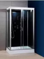 Home Deluxe - Komplettdusche Wave Xl - Schwarz, Ma&szlig;e: 120 X 80 - Inkl. Radio,