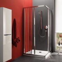 Koralle myDay Schiebetür ESF2 Eckdusche 80 x 90 cm B: 80 T: 90 H: 200 cm silber hochglanzpoliert VB040S2120DA1