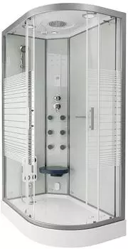 Home Deluxe Komplett-Dampf-Runddusche Kabine White Pearl 120x80cm rechts weiß