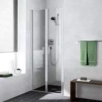 Kermi Liga Pendeltür 2-flg. BxH: 80 x 200 cm silber matt/klar