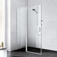 Kermi Liga Pendelt&uuml;r mit Festfeld f&uuml;r Seitenwand LI1GL105201AK 105x200cm, silber