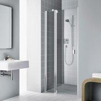 Kermi Raya Pendeltür 1-flügelig links 118 x 200 cm ESG klar mit KermiClean / silber hochglanz (RA1GL11820VPK)