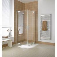 Kermi Eckeinstieg Filia XP EPL 07820 - Halbteil links, Farbe: Silber Hochglanz Echtglas klar Clean