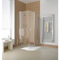 Kermi Eckeinstieg Raya EPL 08320 - Halbteil links Farbe: Silber Hochglanz Echtglas klar Clean
