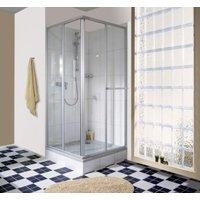 Breuer Kretana 90x185cm Eckeinstieg 4-teil Klarglas hell Alu Silber Matt (0543 001 001 077)