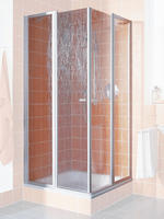 Kermi Nova 2000 Eckeinstiegsh&auml;lfte silber matt; Kunst Fontana Glas; 90; 185; l...